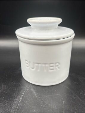 HIC Butter Bell Countertop Butter Keeper  Earthenware Ceramic Crock White